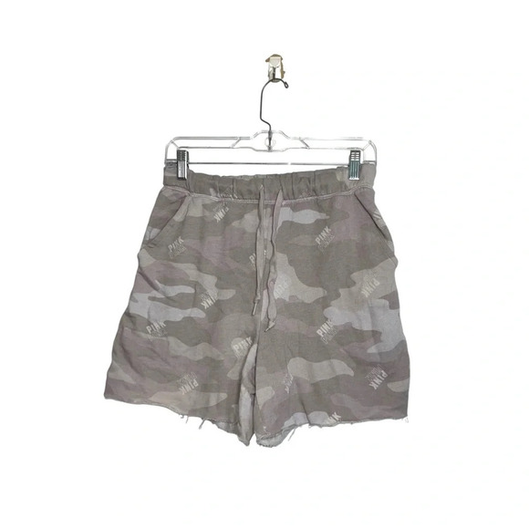 PINK Victoria’s Secret Tan Camo High Rise 5” Lounge Boy Shorts Small Women’s - Picture 11 of 11